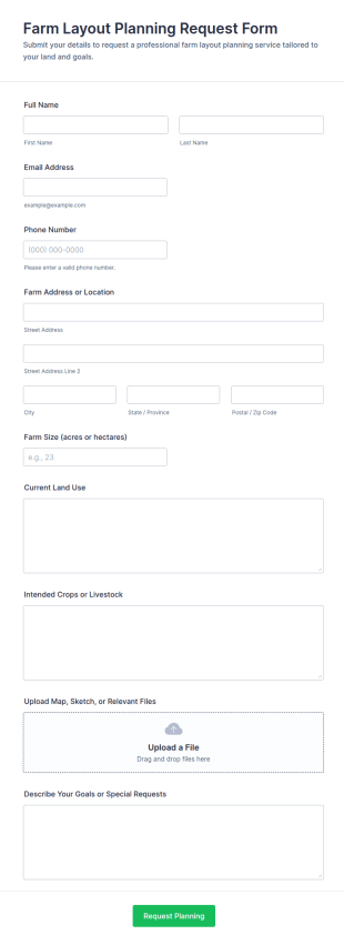 Farm Layout Planning Request Form Template