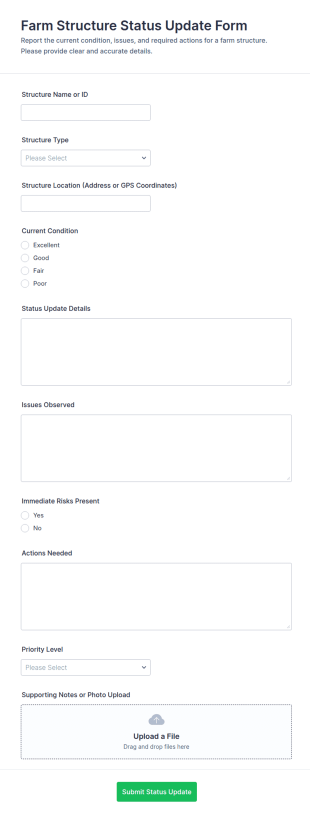 Farm Structure Status Update Form Template