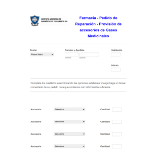 Formulario De Farmacia Pedido De Reparación