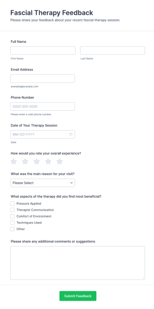 Fascial Therapy Feedback Form Template