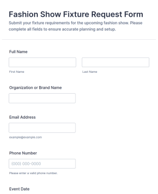 Fashion Show Fixture Request Form Template