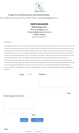 Fashion Show Participation Form Project Gain