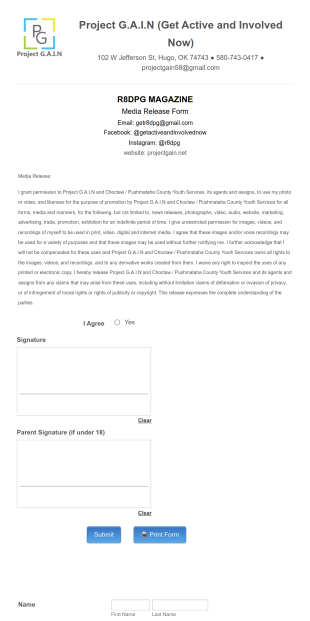 Fashion Show Participation Form Project Gain