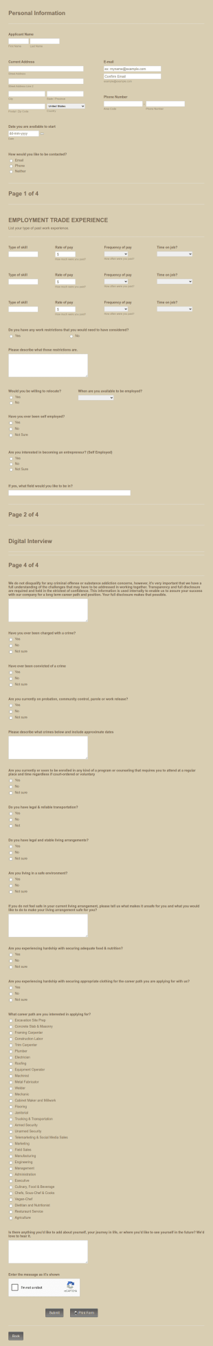 Fast Track Application Form Template