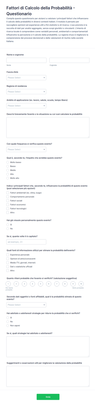 Fattori Di Calcolo Della Probabilità Survey