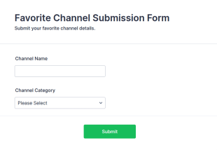 Favorite Channel Submission Form Template