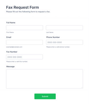Fax Request Form Template