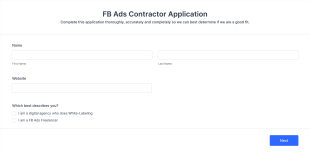 FB Ads Contractor Application Form Template