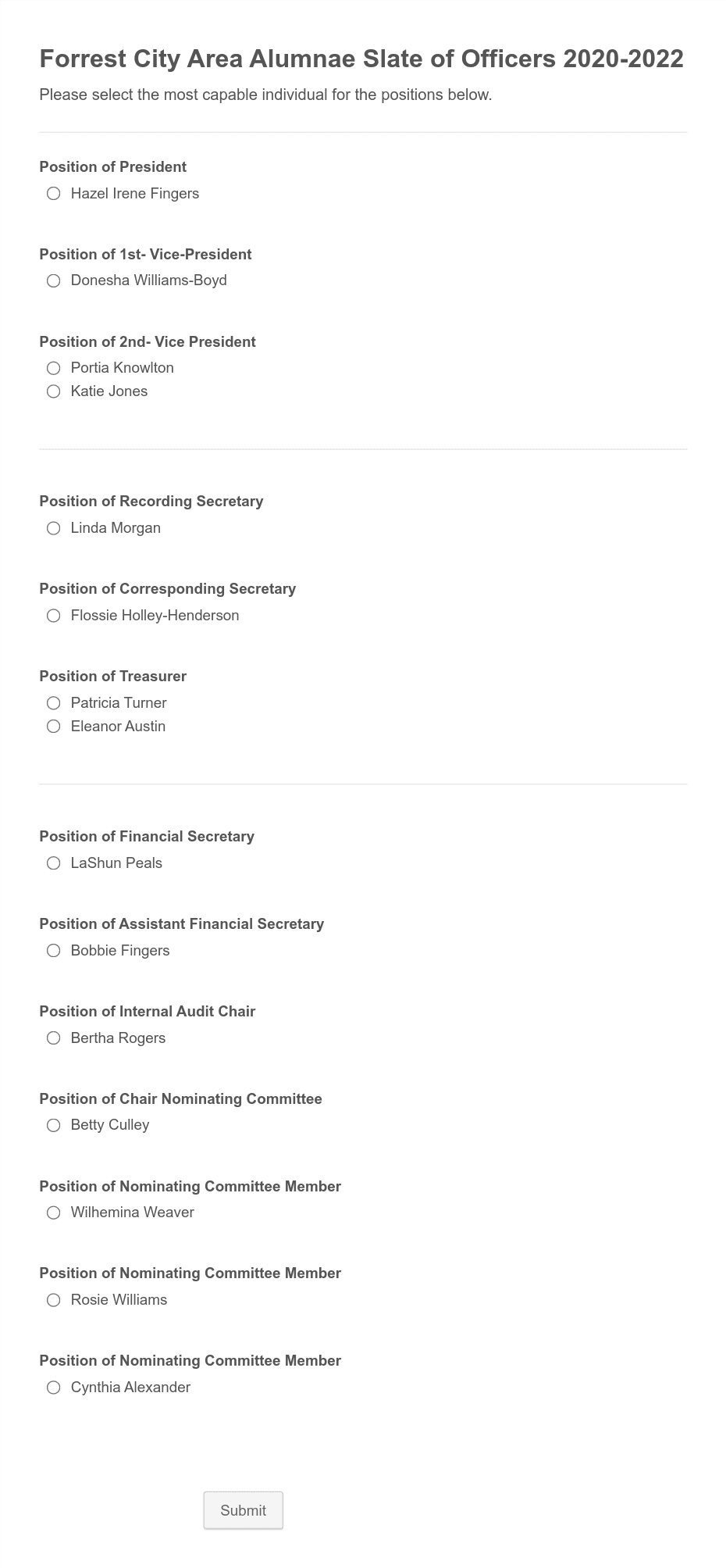 FCAA Slate of Officers Form Template Jotform