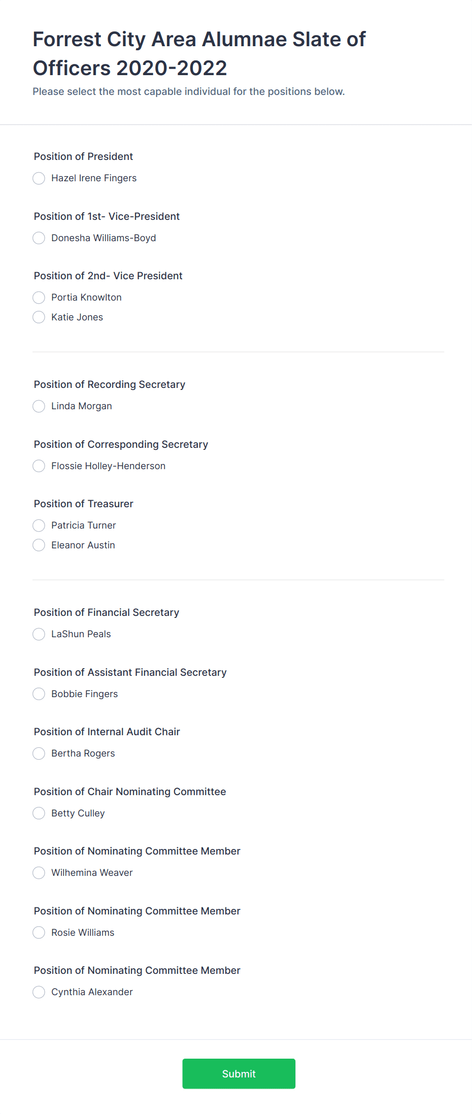 FCAA Slate of Officers Form Template Jotform