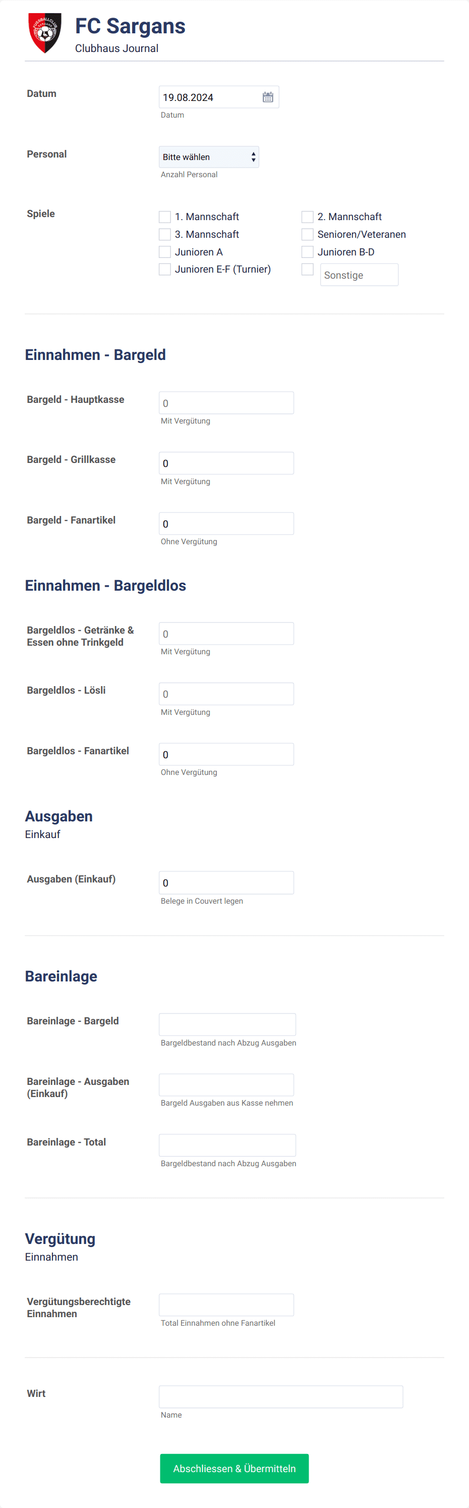 FCS Clubhaus Journal | Jotform