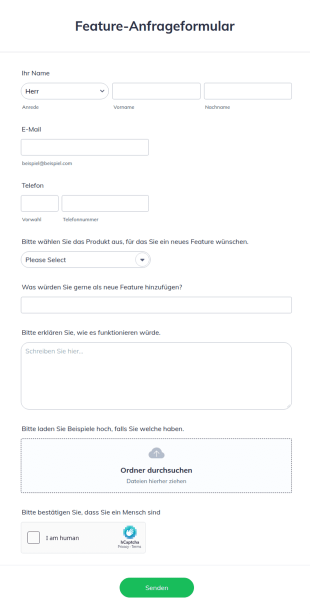 Feature Anfrageformular