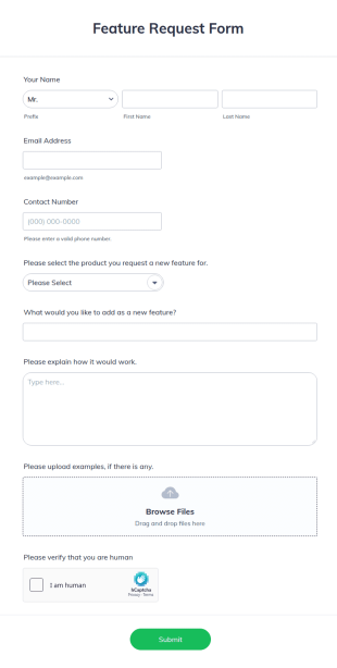 Feature Request Form Template