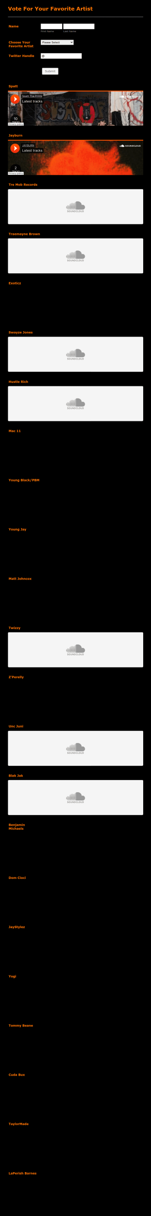 Featured Artist Form Template