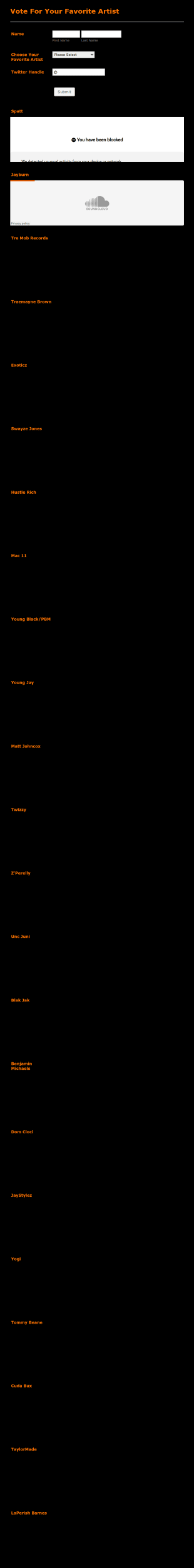 Featured Artist Form Template