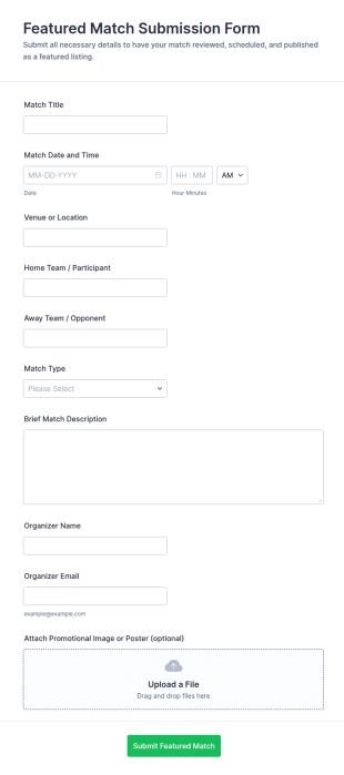 Featured Match Submission Form Template