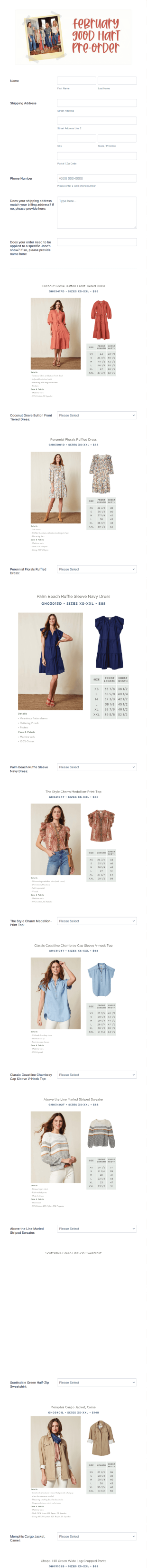 February Good Hart Pre Order Form Template