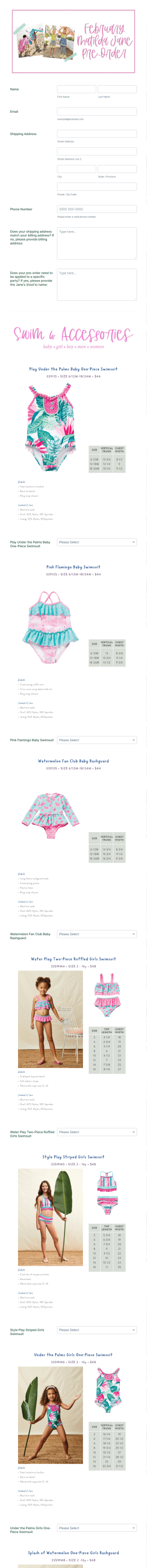 February Matilda Jane Pre Order Form Template