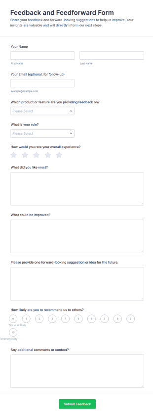 Feedback And Feedforward Form Template