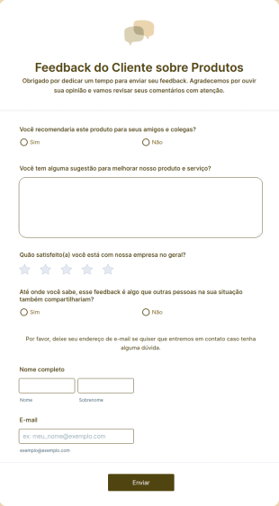 Feedback Do Cliente Sobre Produtos