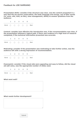 Feedback For SSDP Graduate Form Template