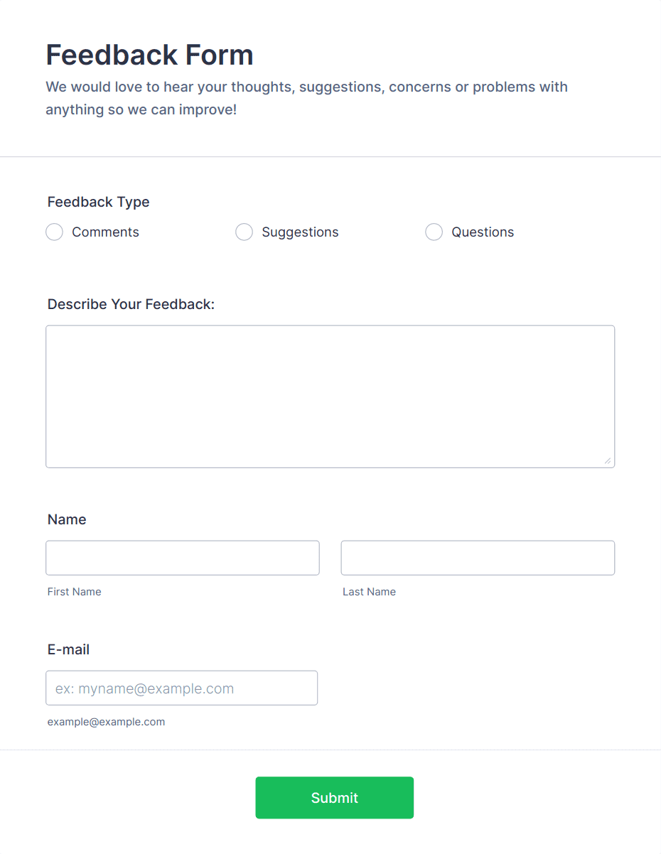 Feedback Form Template | Jotform