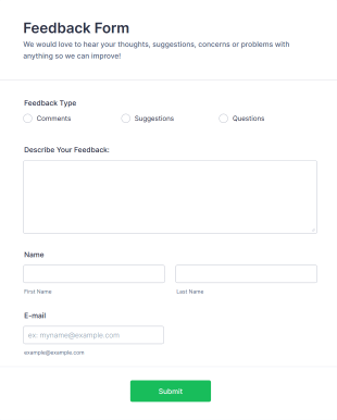 Feedback Form Template