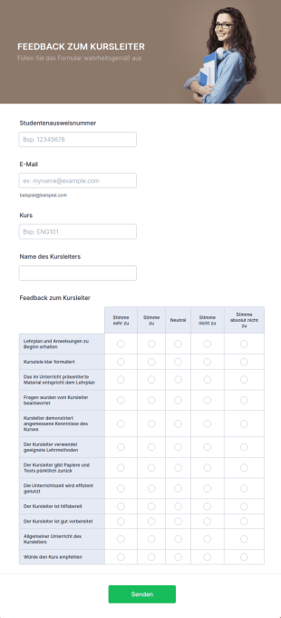 Feedback Formular Für Kursleiter
