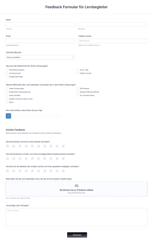 Feedback Formular Für Lernbegleiter Form Template