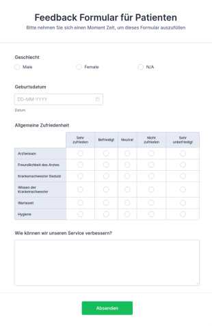 Feedback Formular Für Patienten