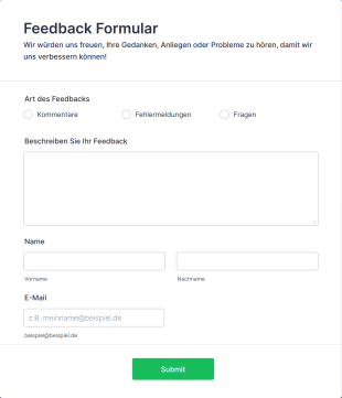 Feedback Formular Form Template