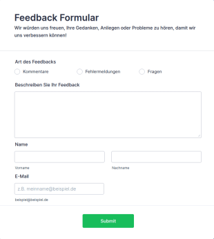 Feedback Formular