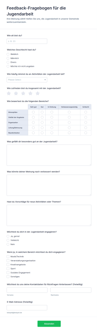 Feedback Fragebogen Für Die Jugendarbeit