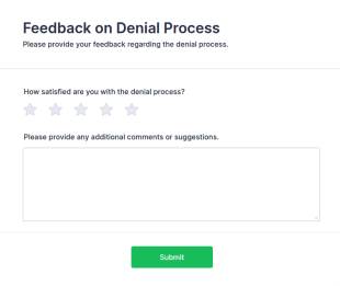 Feedback On Denial Process Form Template