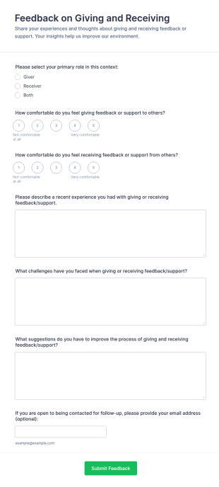 Feedback On Giving And Receiving Form Template