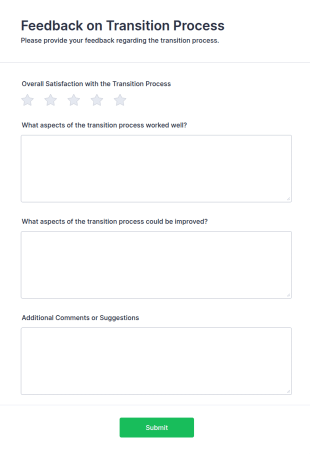 Feedback On Transition Process Form Template