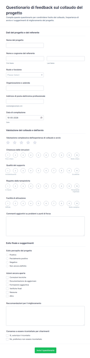 Feedback Per La Consegna Del Progetto