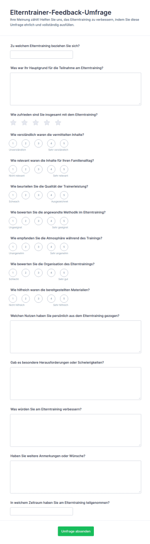 Feedback Survey Für Eltern Trainer