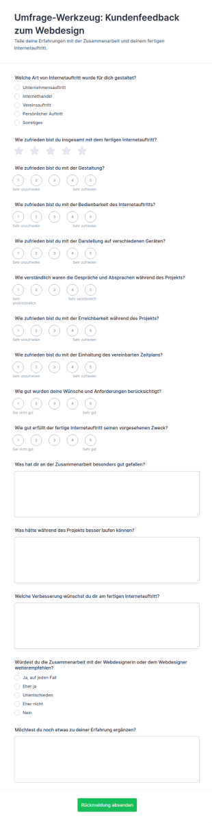 Feedback Umfrage Für Webdesigner