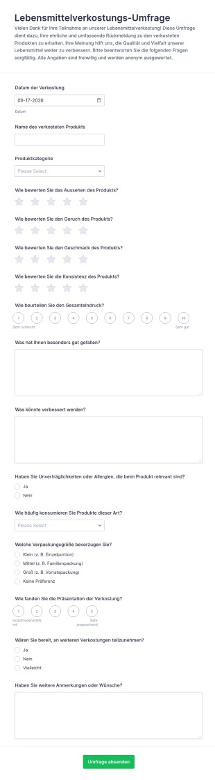 Feedback Umfrage Zur Verkostung