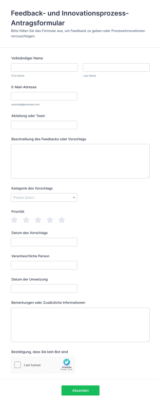 Feedback Und Innovationsprozess Antragsformular