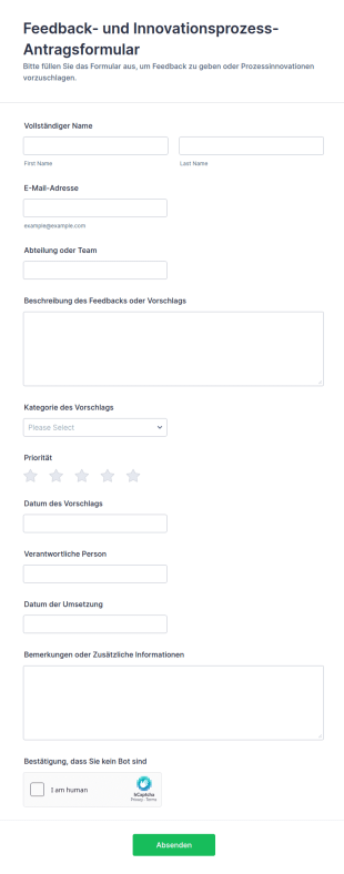 Feedback Und Innovationsprozess Antragsformular