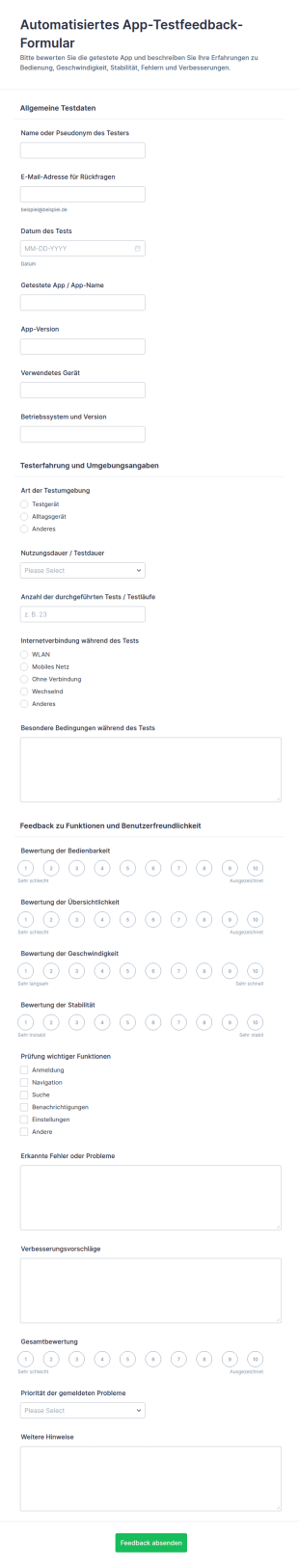 Feedback Zum Automatisierten App Test