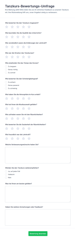 Feedback Zum Tanzunterricht Survey