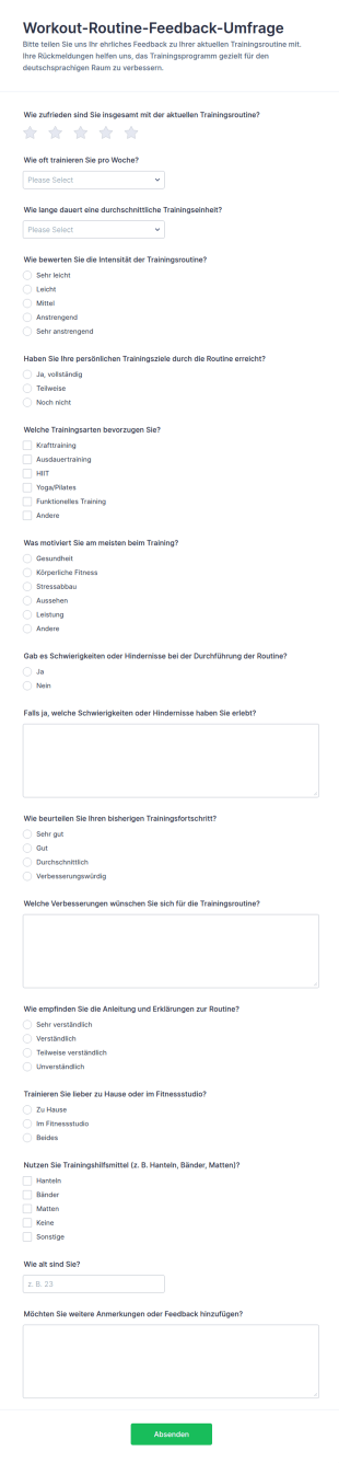 Feedback Zum Trainingsplan