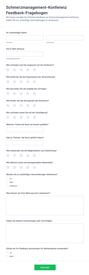 Feedback Zur Konferenz Zur Schmerzbewältigung Survey