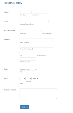Feedback Form Template