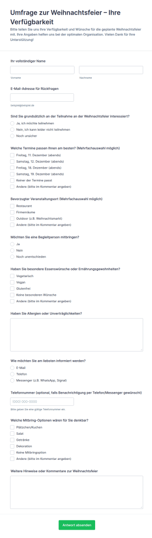 Feierabend Party Verfügbarkeitsumfrage