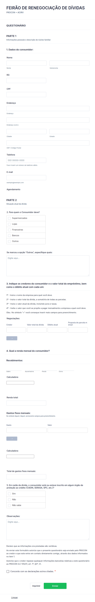 Feirão De Renegociação De Dívidas