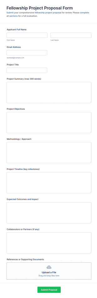 Fellowship Project Proposal Form Template